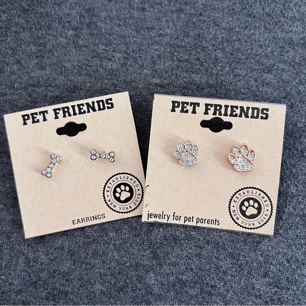 NWT Pet Friends two sets of earrings